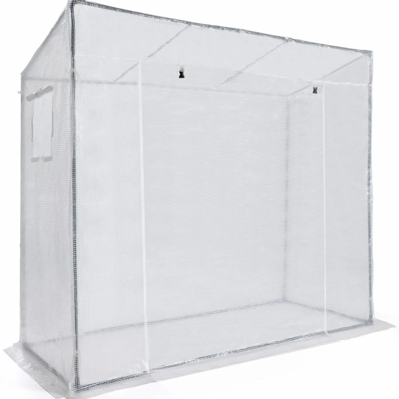 IDMarket Serre de jardin blanche avec porte et fenêtres relevables* Serres À Tomates Et Équipement Du Potager|Serres