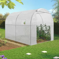 IDMarket Serre de jardin tunnel blanche 6m2* Serres Tunnel|Serres