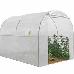 IDMarket Serre de jardin tunnel blanche 6m2* Serres Tunnel|Serres