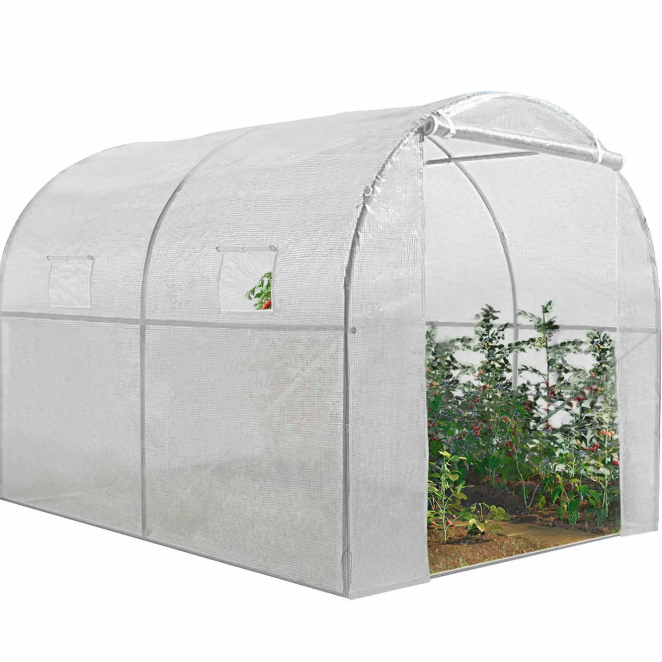 IDMarket Serre de jardin tunnel blanche 6m2* Serres Tunnel|Serres
