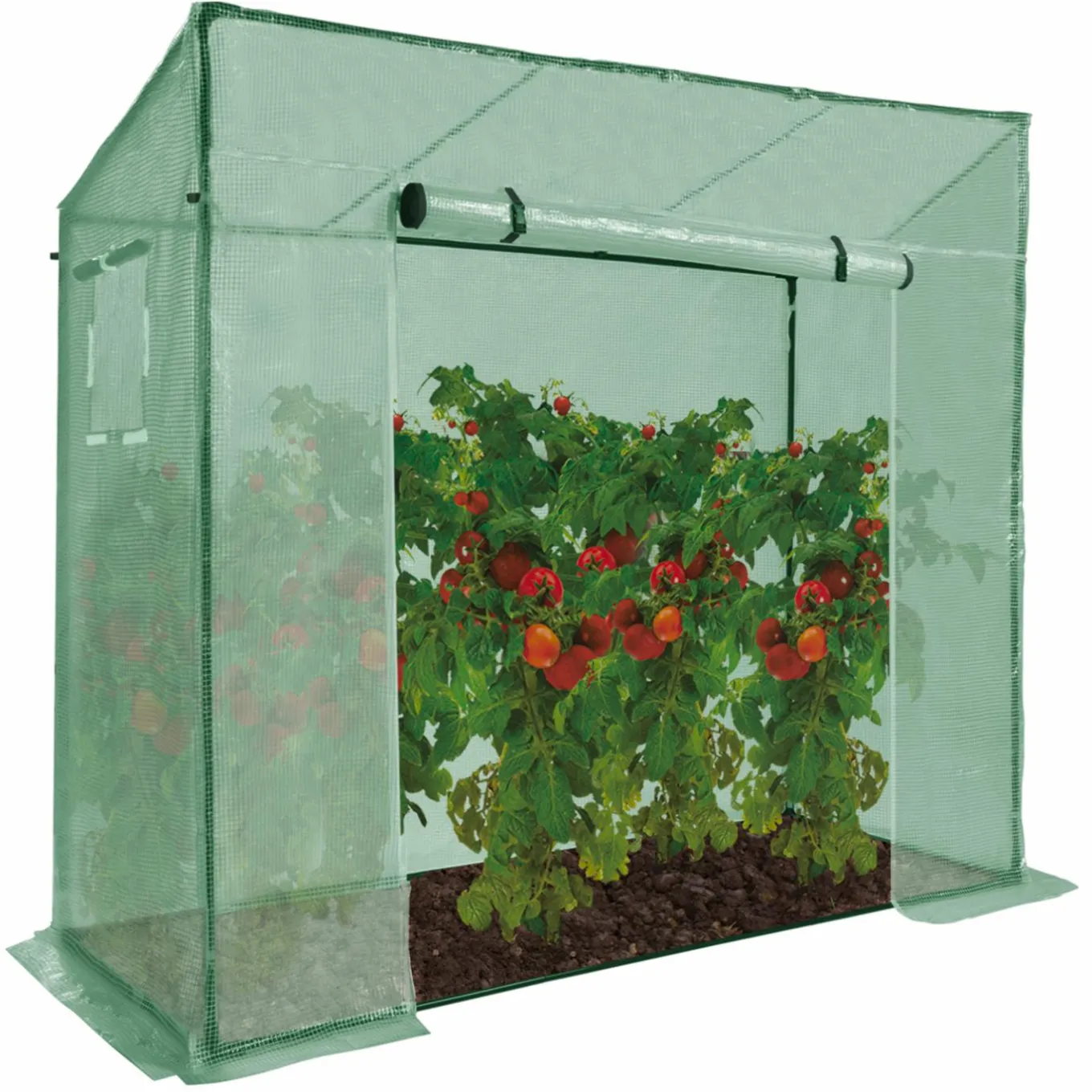 IDMarket Serre de jardin verte avec porte et fenêtres relevables* Serres À Tomates Et Équipement Du Potager|Serres