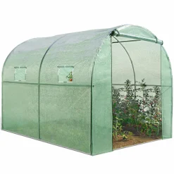 IDMarket Serre de jardin verte 6m² avec 2 fenêtres* Serres Tunnel|Serres