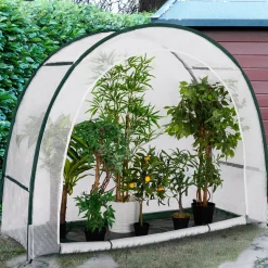 IDMarket Serre d'hivernage balcon et terrasse en demi lune* Protection Du Jardin|Serres