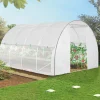 IDMarket Serre tunnel de jardin 12M² blanche relevable avec moustiquaire* Serres Tunnel|Serres