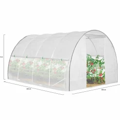 IDMarket Serre tunnel de jardin 12M² blanche relevable avec moustiquaire* Serres Tunnel|Serres