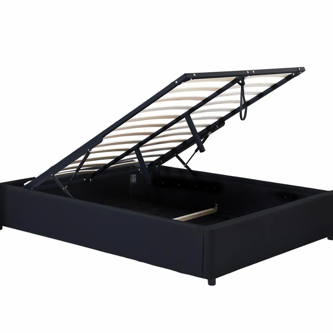 IDMarket Sommier coffre de rangement 140x190 cm noir* Collection Contemporaine|Chambre Complète Adulte