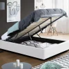IDMarket Sommier coffre de rangement 160x200 cm blanc* Collection Contemporaine|Chambre Complète Adulte