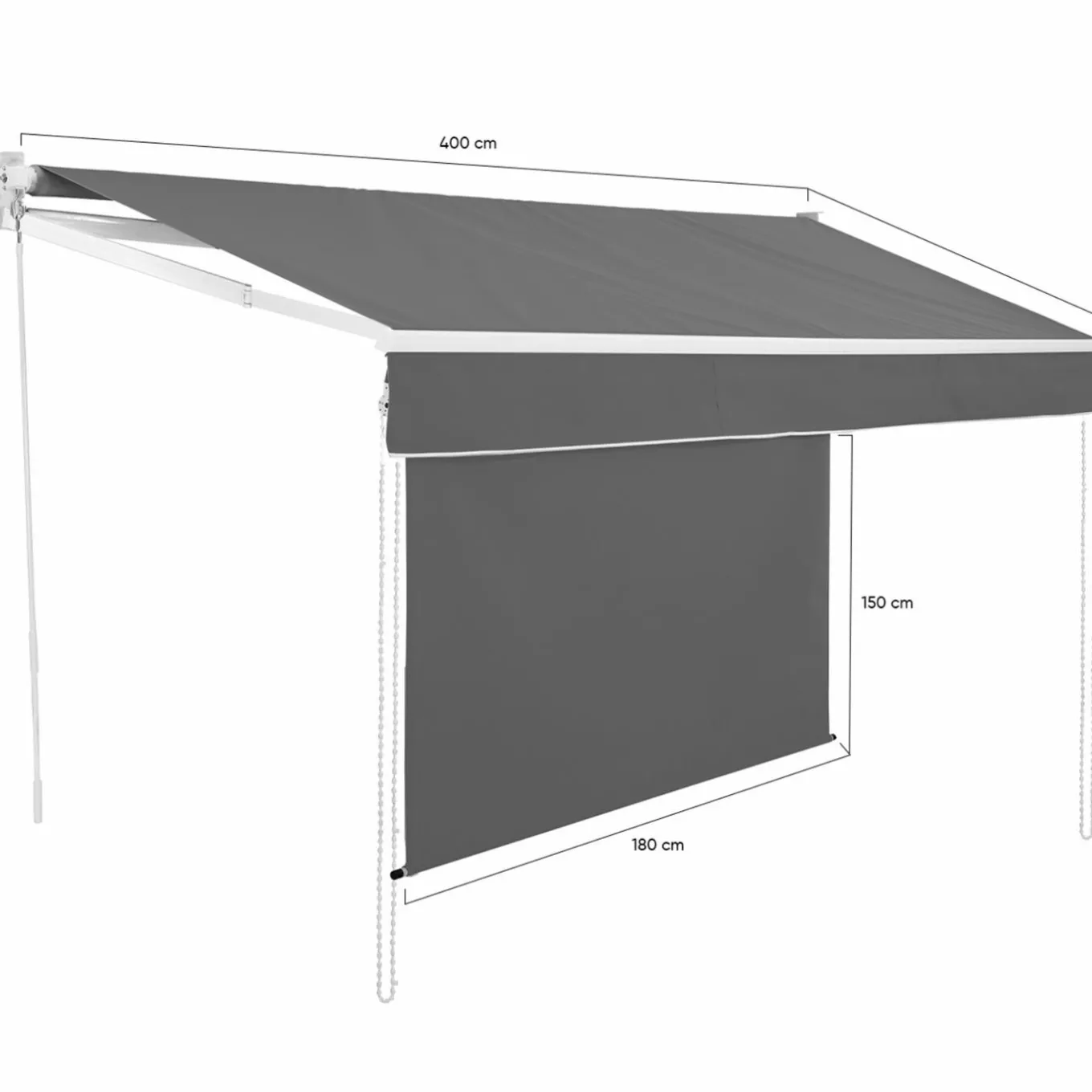 IDMarket Store banne gris anthracite 4x3 m* Stores Bannes