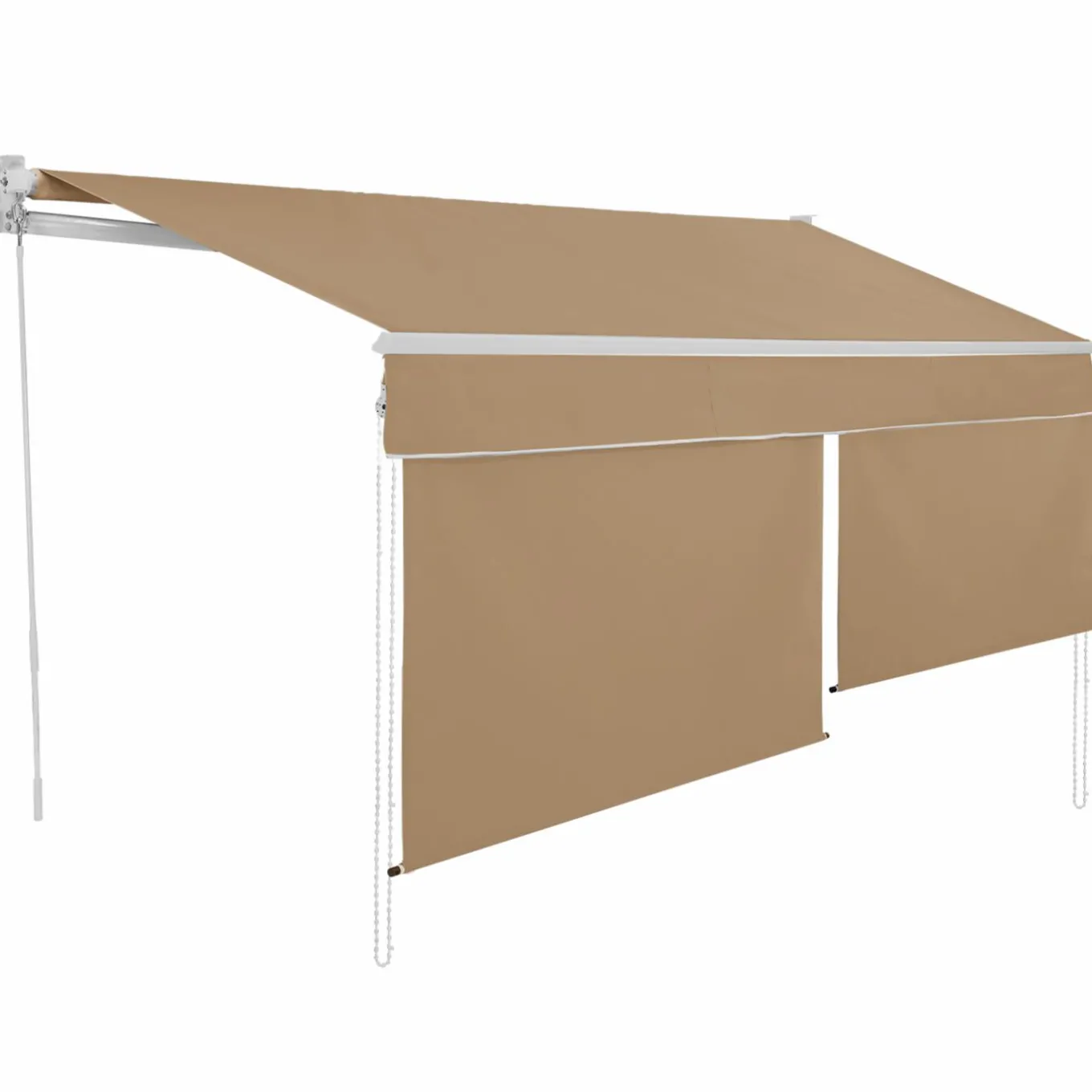 IDMarket Store banne manuel 4x3 m taupe avec lambrequin de 150 cm* Stores Bannes