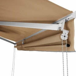 IDMarket Store banne manuel 4x3 m taupe avec lambrequin de 150 cm* Stores Bannes