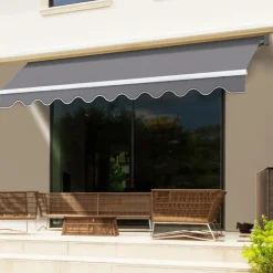 IDMarket Store banne 3,80x3 m gris anthracite* Stores Bannes