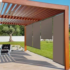 IDMarket Stores enrouleurs verticaux pour pergola couleur taupe* Accessoires Pergolas Et Tonnelles