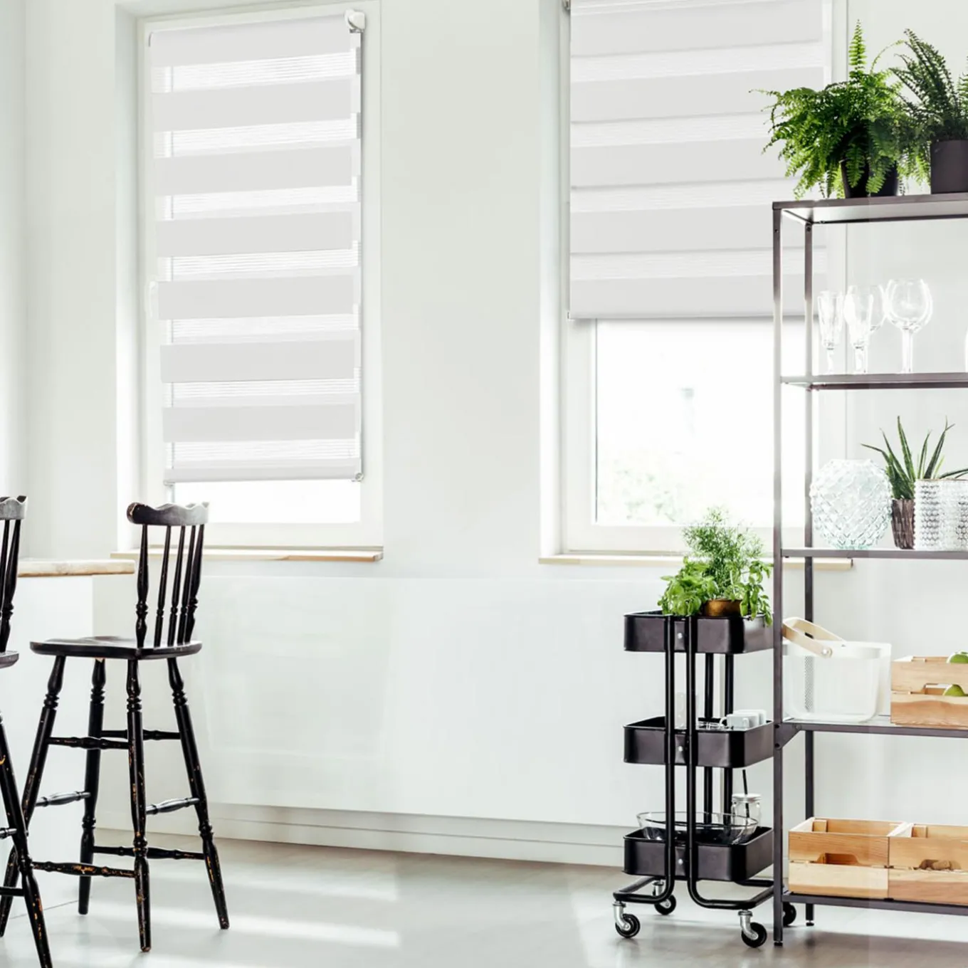 IDMarket Stores jour nuit blancs 55x 170 cm* Stores