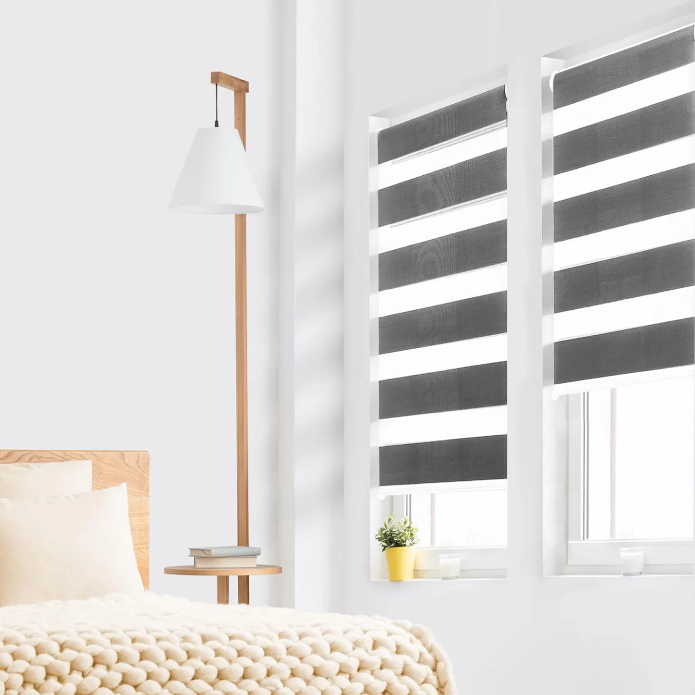 IDMarket Stores jour nuit gris 40 x 170 cm* Stores