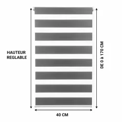 IDMarket Stores jour nuit gris 40 x 170 cm* Stores