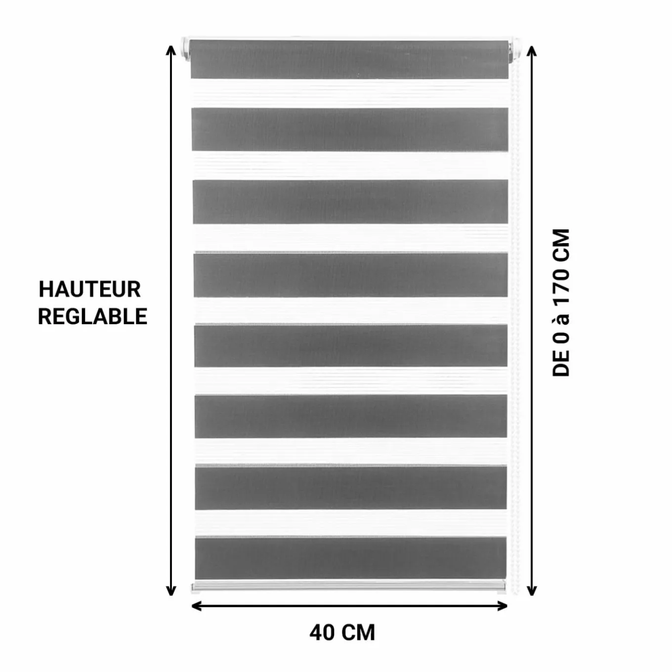 IDMarket Stores jour nuit gris 40 x 170 cm* Stores