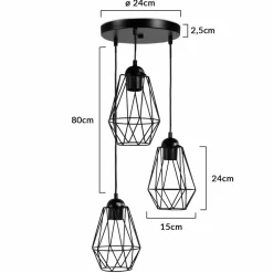 IDMarket Suspension lampes forme diamant* Luminaires