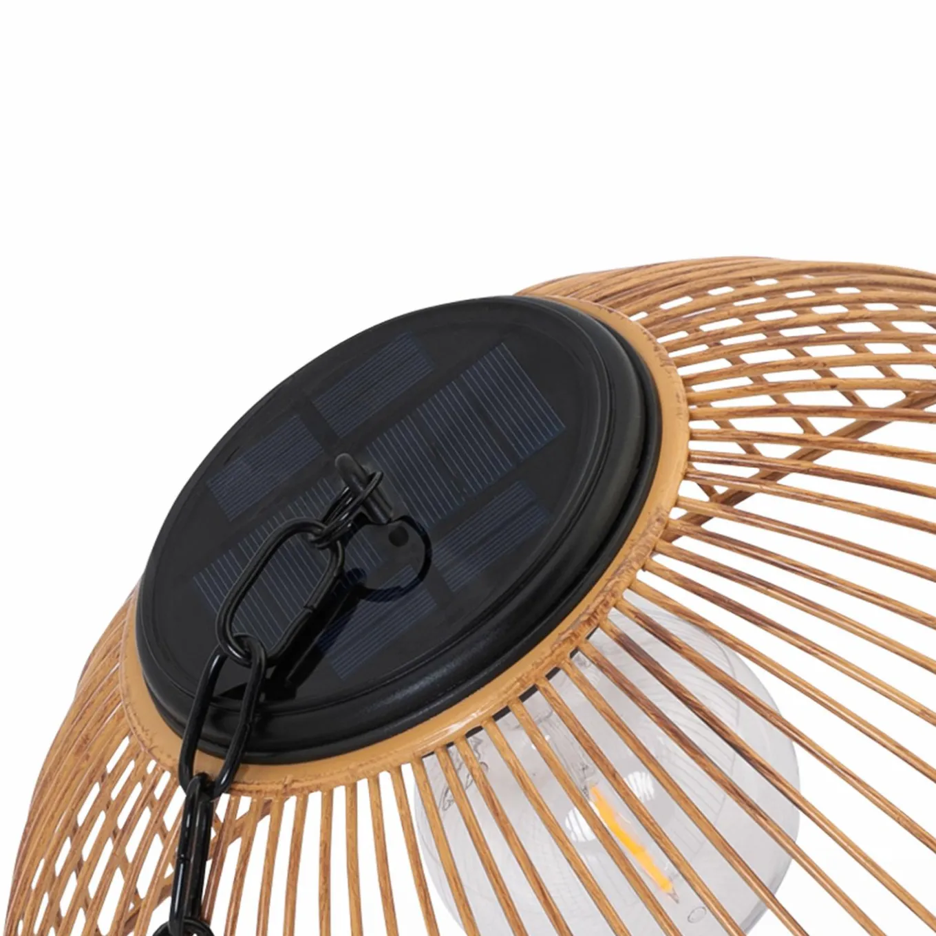 IDMarket Suspension solaire extérieur métal et effet rotin* Eclairages D'Ambiance