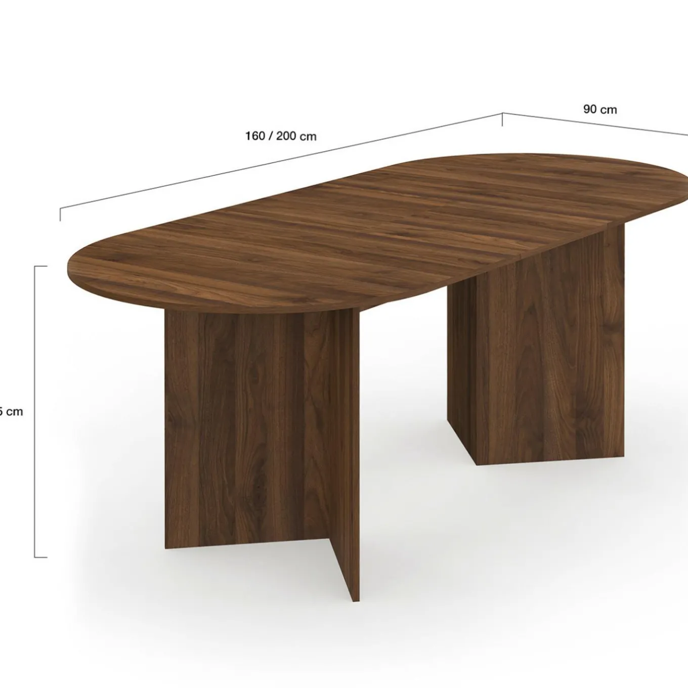 IDMarket Table à manger extensible ovale MARTHE 6 -10 personnes noyer* Meubles En Bois|Tables