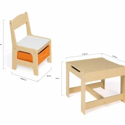 IDMarket Table à dessin réversible pour enfant avec 2 chaises et bacs de rangement*Enfant Meubles En Bois|Meubles Rangement Jouet