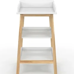 IDMarket Table à langer avec 2 étagères façon hêtre et blanc*Enfant Meubles Blancs|Meubles En Bois