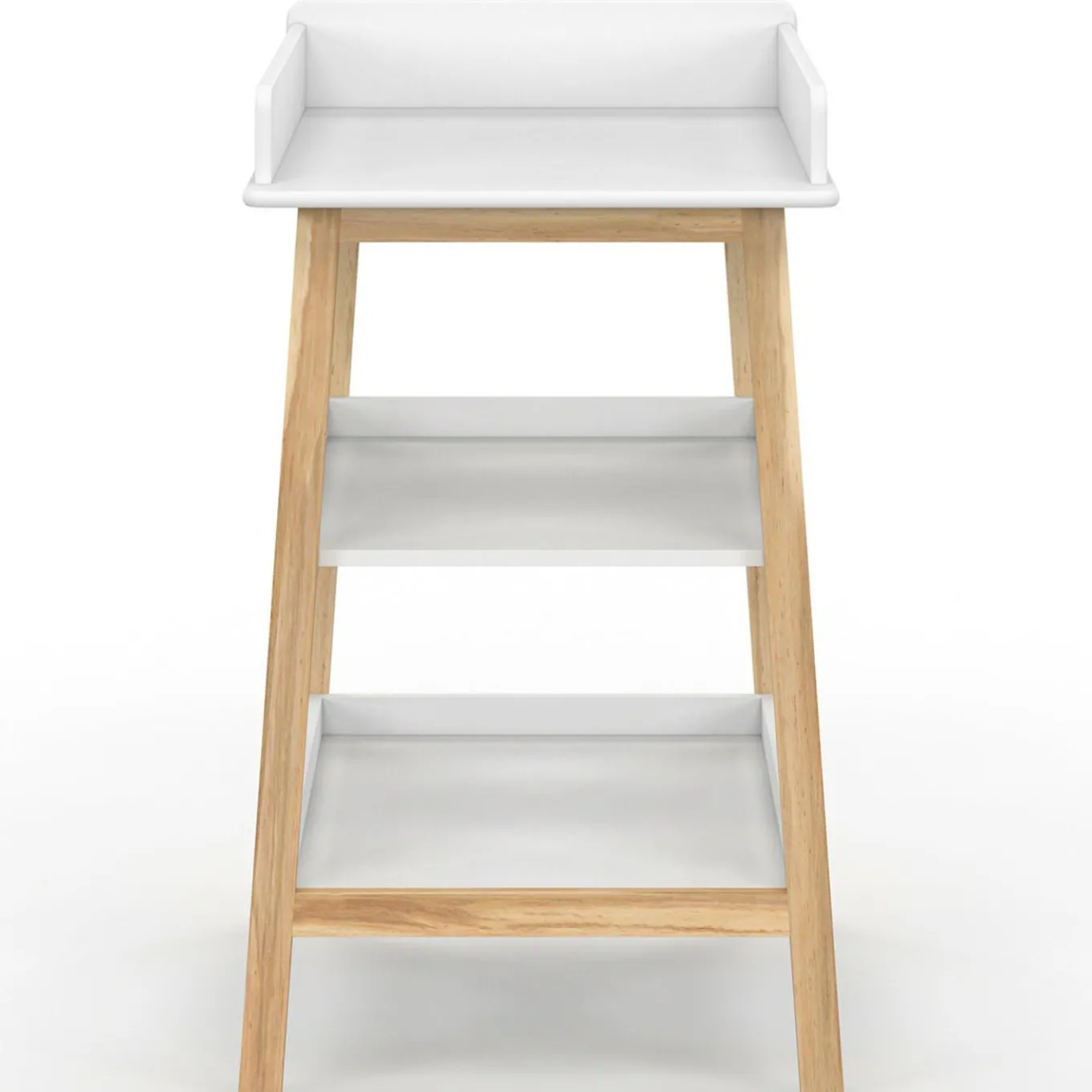 IDMarket Table à langer avec 2 étagères façon hêtre et blanc*Enfant Meubles Blancs|Meubles En Bois