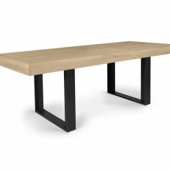 IDMarket Table à manger 4 à 8 personnes bois et noir* Meubles Bas|Meubles En Bois