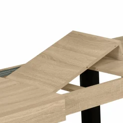 IDMarket Table à manger 4 à 8 personnes bois et noir* Meubles Bas|Meubles En Bois