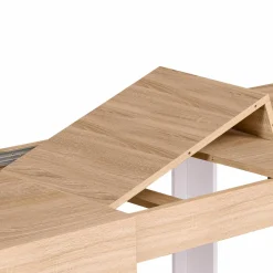 IDMarket Table à manger 6 à 10 personnes bois et blanc* Meubles En Bois|Collection Design