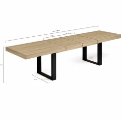 IDMarket Table à manger 10 à 12 personnes bois et noir* Meubles En Bois|Collection Design
