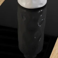 IDMarket Table à manger 6 personnes imitation hêtre et noire* Meubles En Bois|Collection Contemporaine