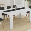 IDMarket Table à manger 8 personnes blanche et noire* Meubles Blancs|Collection Contemporaine
