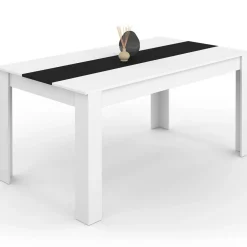 IDMarket Table à manger 8 personnes blanche et noire* Meubles Blancs|Collection Contemporaine