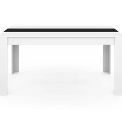 IDMarket Table à manger 8 personnes blanche et noire* Meubles Blancs|Collection Contemporaine