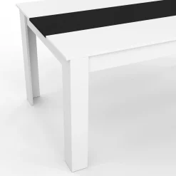 IDMarket Table à manger 8 personnes blanche et noire* Meubles Blancs|Collection Contemporaine