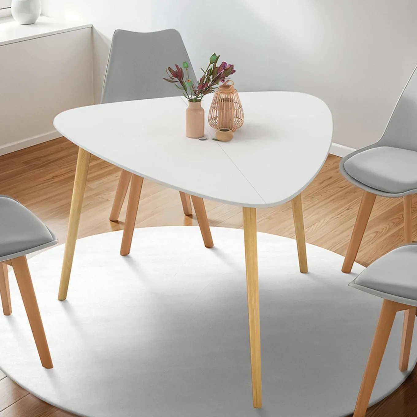 IDMarket Table à manger 4 personnes plateau blanc* Tables