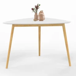 IDMarket Table à manger 4 personnes plateau blanc* Tables