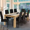 IDMarket Table à manger 8 personnes hêtre et noire* Meubles En Bois|Collection Contemporaine