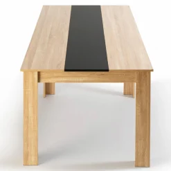 IDMarket Table à manger 8 personnes hêtre et noire* Meubles En Bois|Collection Contemporaine