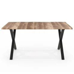 IDMarket Table à manger 6 personnes avec pieds en forme de X* Collection Industrielle|Salle À Manger Complète