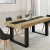 IDMarket Table à manger 10 personnes en bois avec bande centrale noire* Meubles En Bois|Collection Design