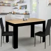 IDMarket Table à manger 110 X 70 cm noir et bois* Collection Design|Collection Contemporaine