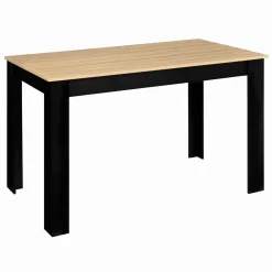 IDMarket Table à manger 110 X 70 cm noir et bois* Collection Design|Collection Contemporaine