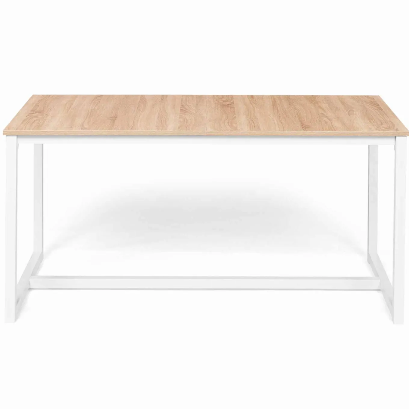 IDMarket Table à manger blanche et bois extensible style industriel* Tables