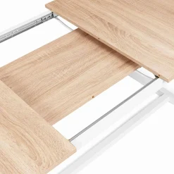 IDMarket Table à manger blanche et bois extensible style industriel* Tables