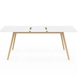 IDMarket Table à manger blanche extensible 160-200 cm et 6 chaises scandinaves bois et blanc* Collection Scandinave|Meubles Blancs