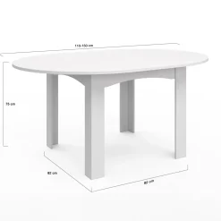 IDMarket Table à manger blanche extensible ronde pour 4-8 personnes* Collection Design|Tables