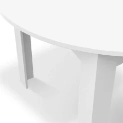 IDMarket Table à manger blanche extensible ronde pour 4-8 personnes* Collection Design|Tables