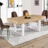 IDMarket Table à manger bois 6 personnes pieds blancs* Meubles En Bois|Collection Design