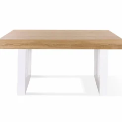 IDMarket Table à manger bois 6 personnes pieds blancs* Meubles En Bois|Collection Design